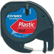 DYMO CINTA LETRATAG PLASTIC 12mm x 4m ROJO S0721630